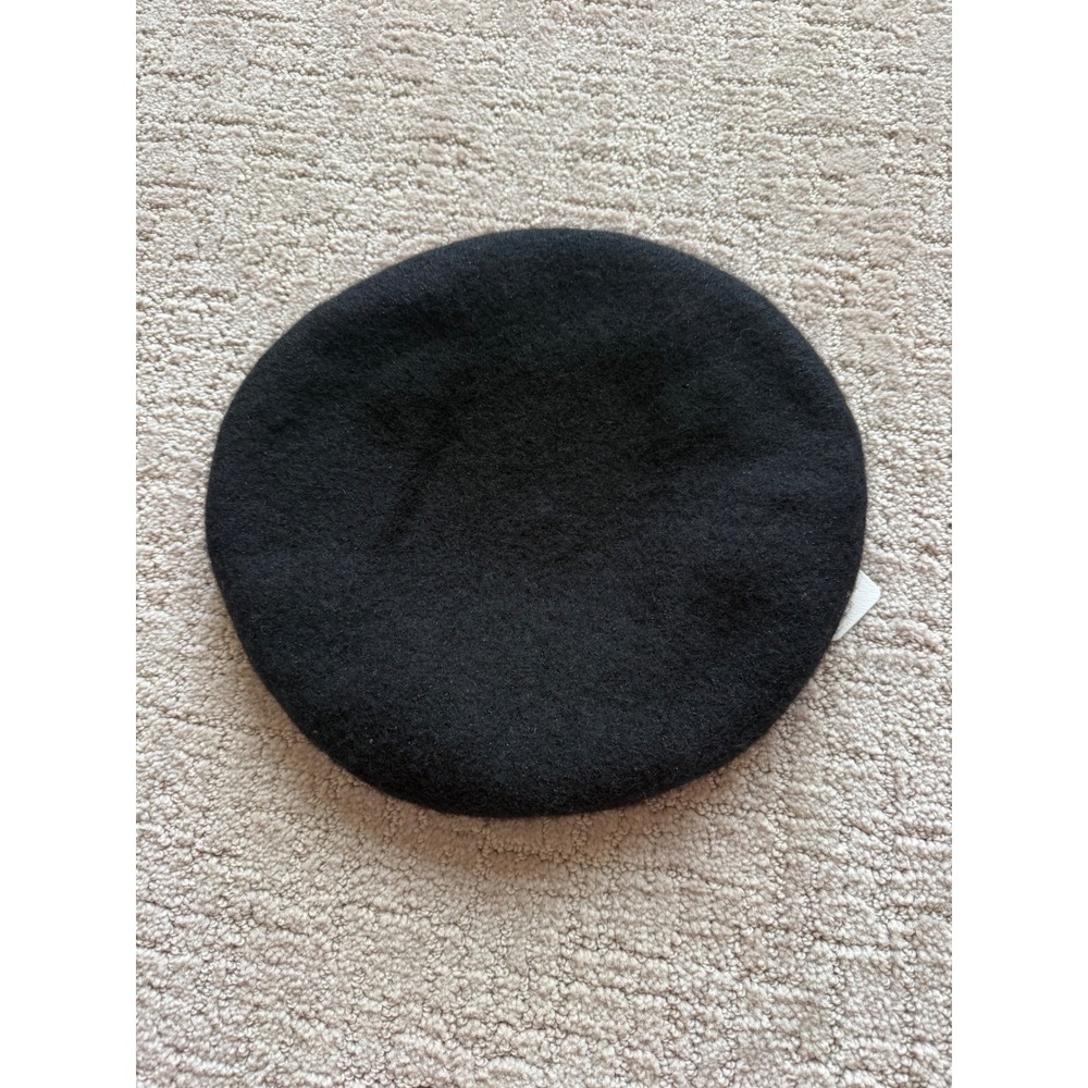 Soft Surroundings Saskia Shimmer Beret Women One Size Black NWT Wool Blend Fraas